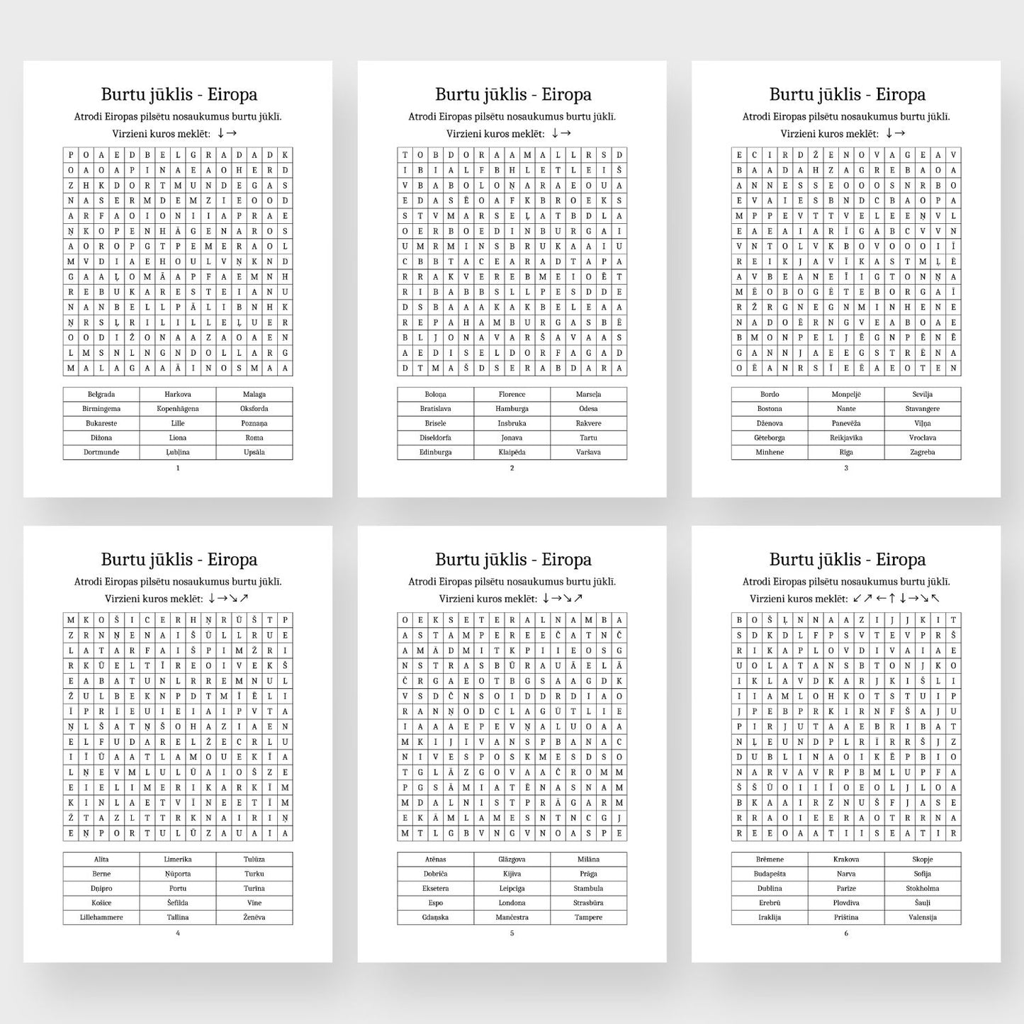 Burtu jūklis - Eiropa