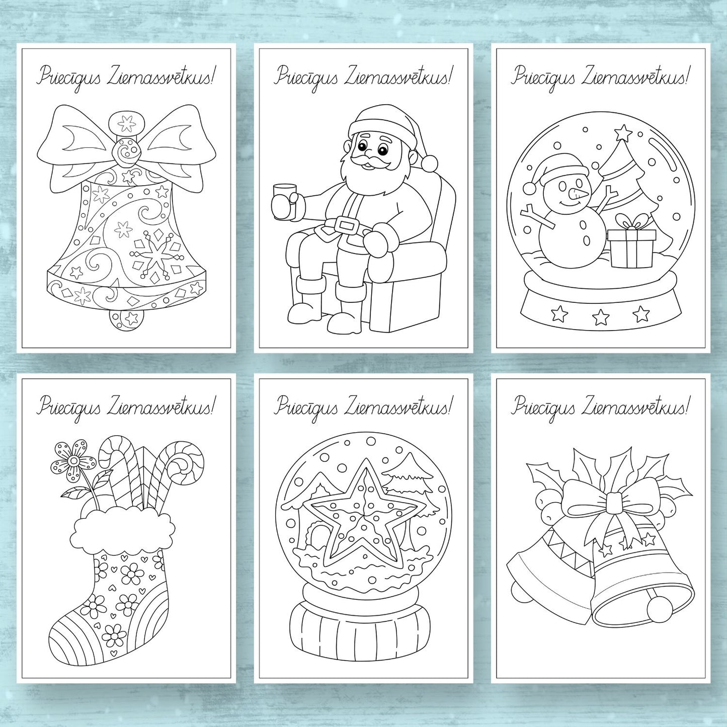 Ziemassvētku krāsojamās lapas