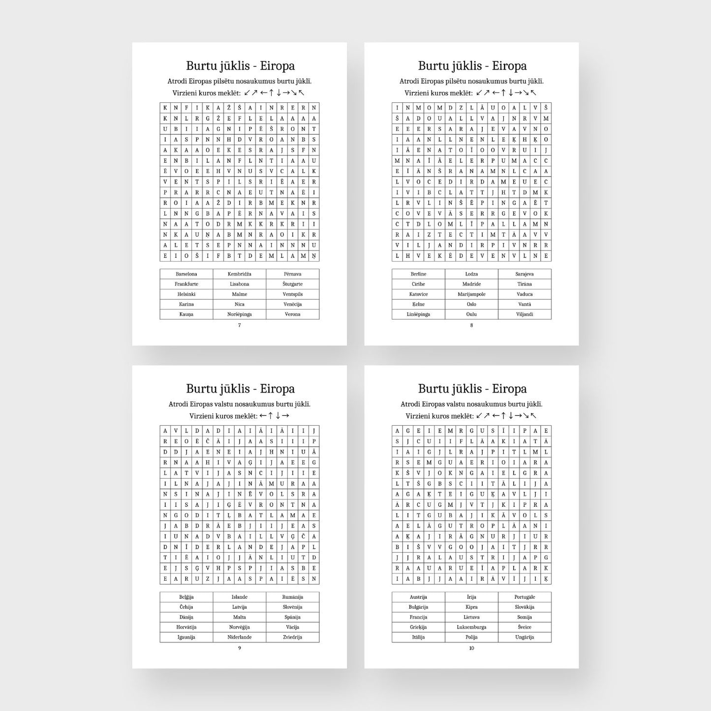 Burtu jūklis - Eiropa