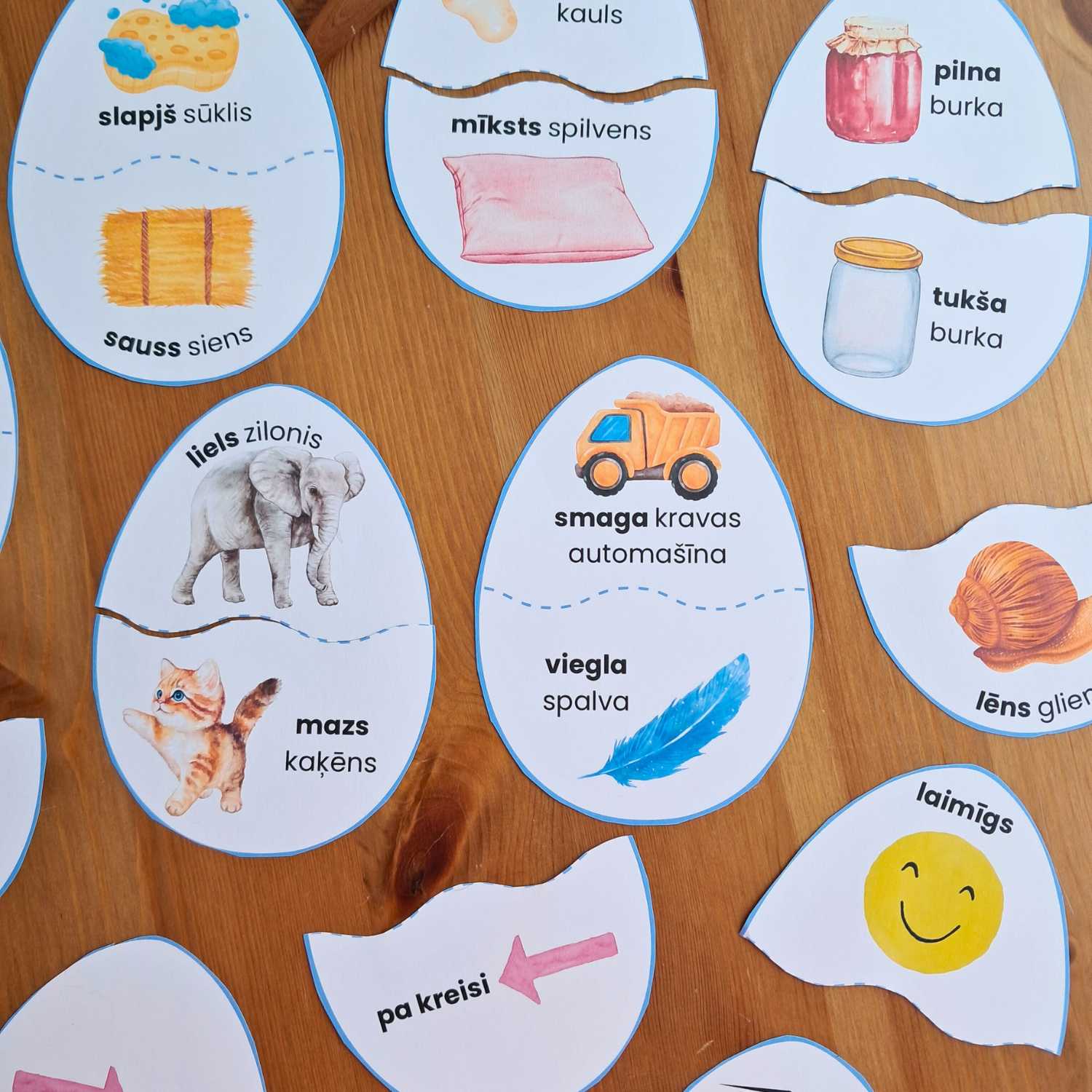 Antonīmu spēle olas Lieldienu spēle par antonīmiem Baltaita