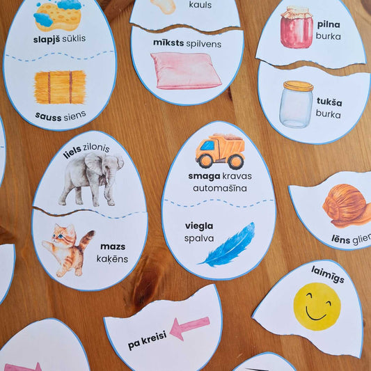 Antonīmu spēle olas Lieldienu spēle par antonīmiem Baltaita