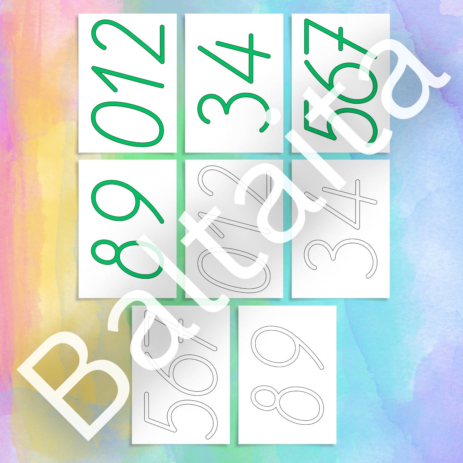 Ciparu kontūras dekors telpai pirmsskola baltaita.lv cipari