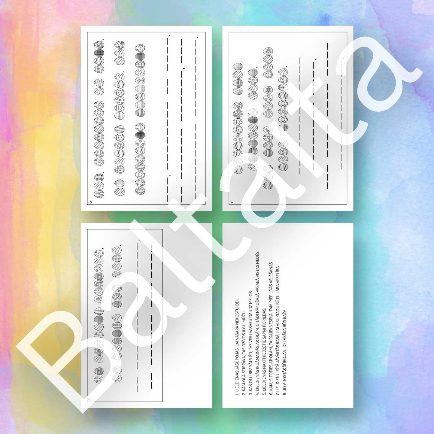 Darba lapas par Lieldienu ticējumiem atšofrēšana šifrēšana Lieldienu ticējumi