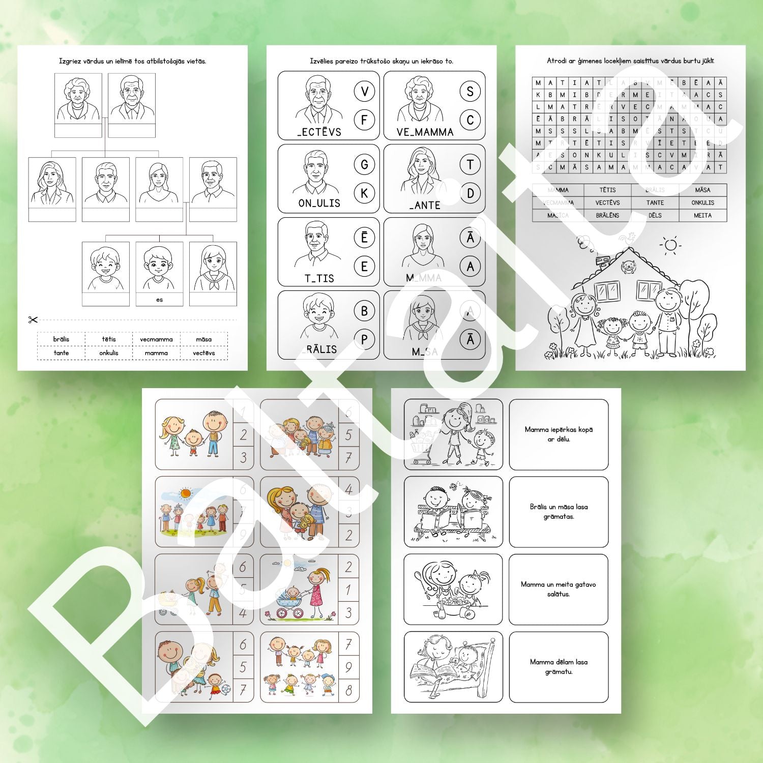 Darba lapas par ģimeni uzdevumi Baltaita