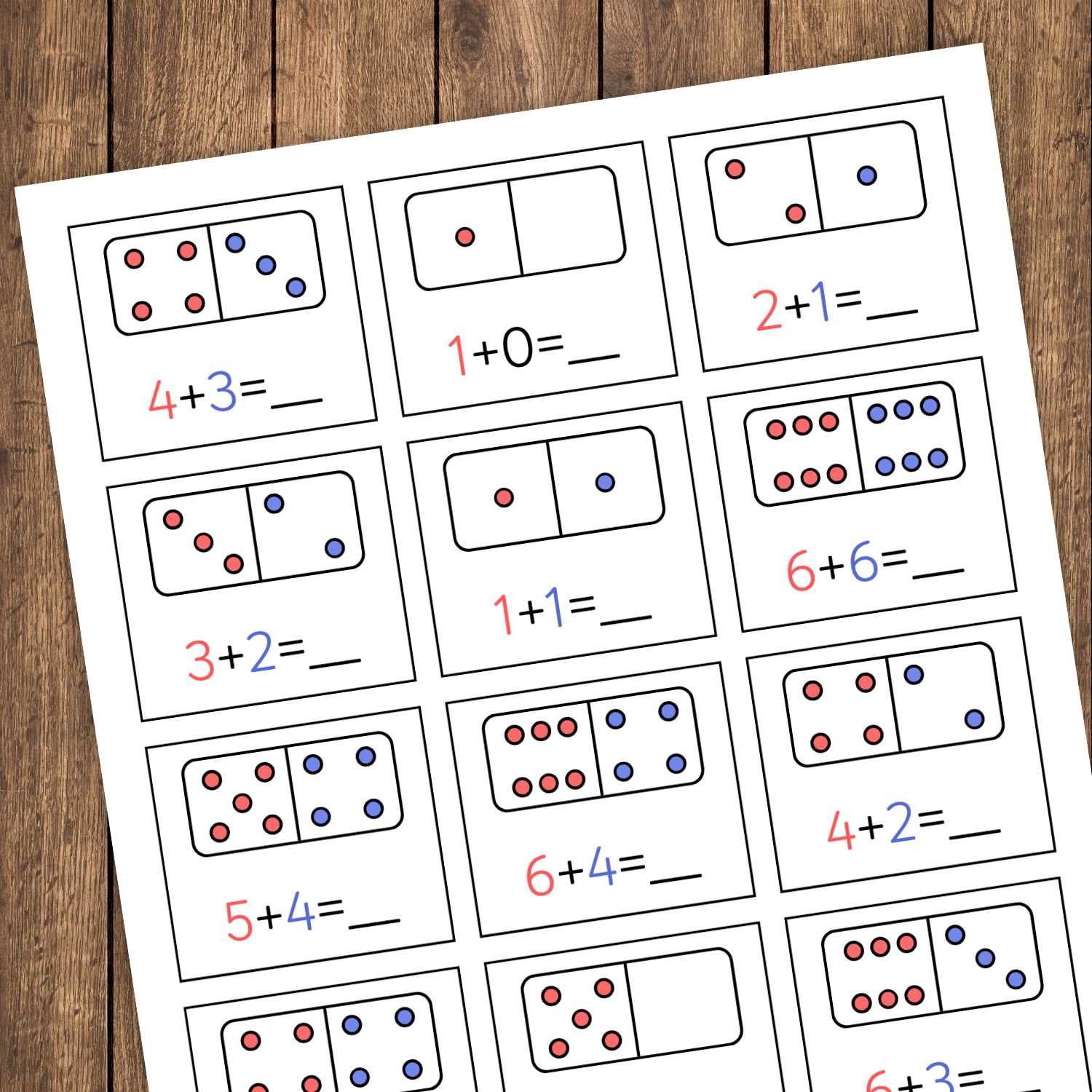 Darba lapas saskaitīšanai domino uzdevumi summēšanai Baltaita