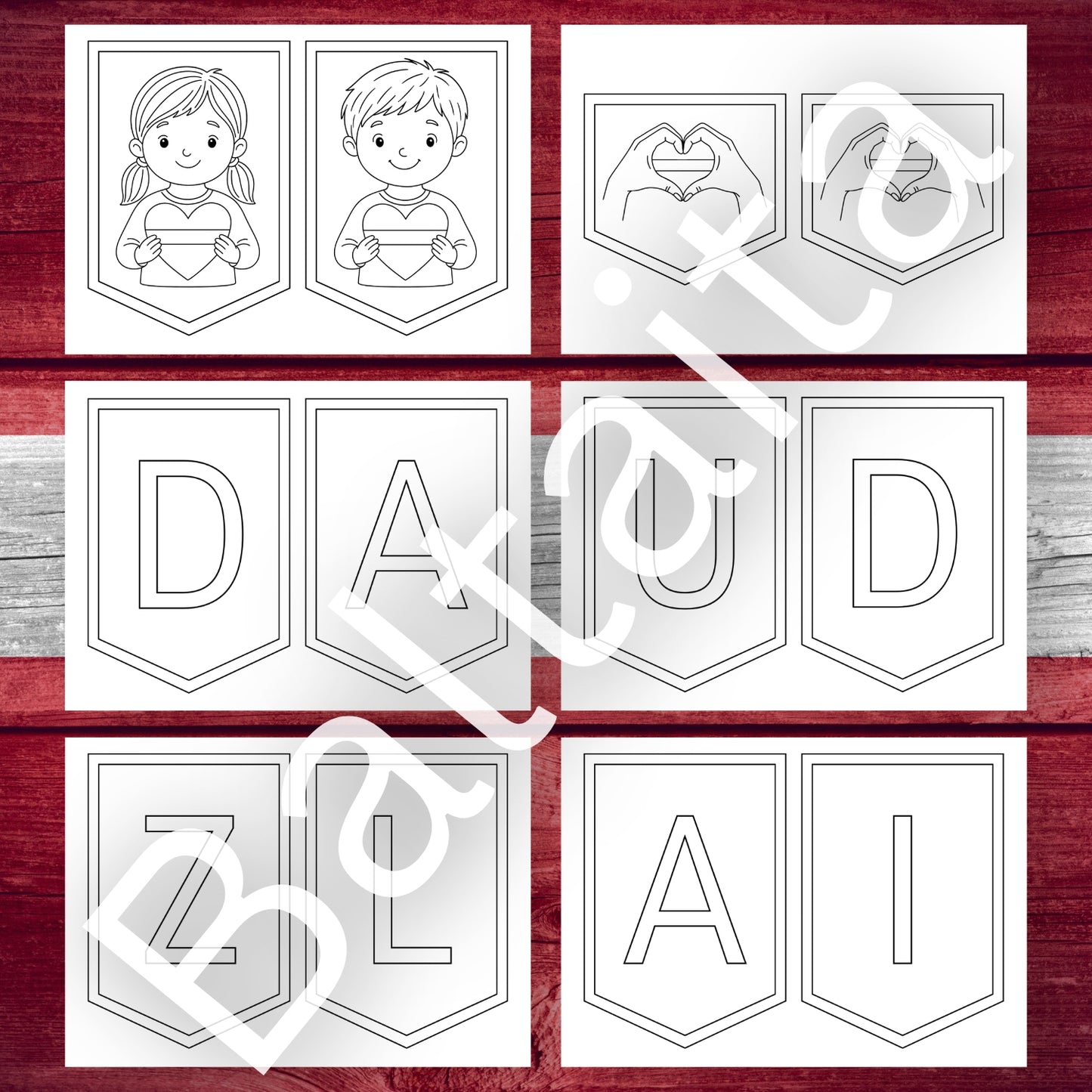 Daudz laimes Latvija krāsojami karodziņi Baltaita dekors pirmsskolai sākumskolai