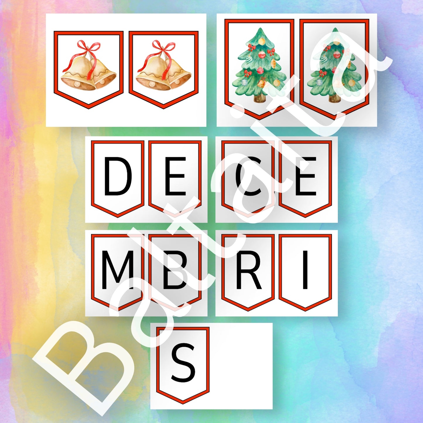 Decembris - karodziņi dekorācija pirmsskolai decembra karodziņi Baltaita