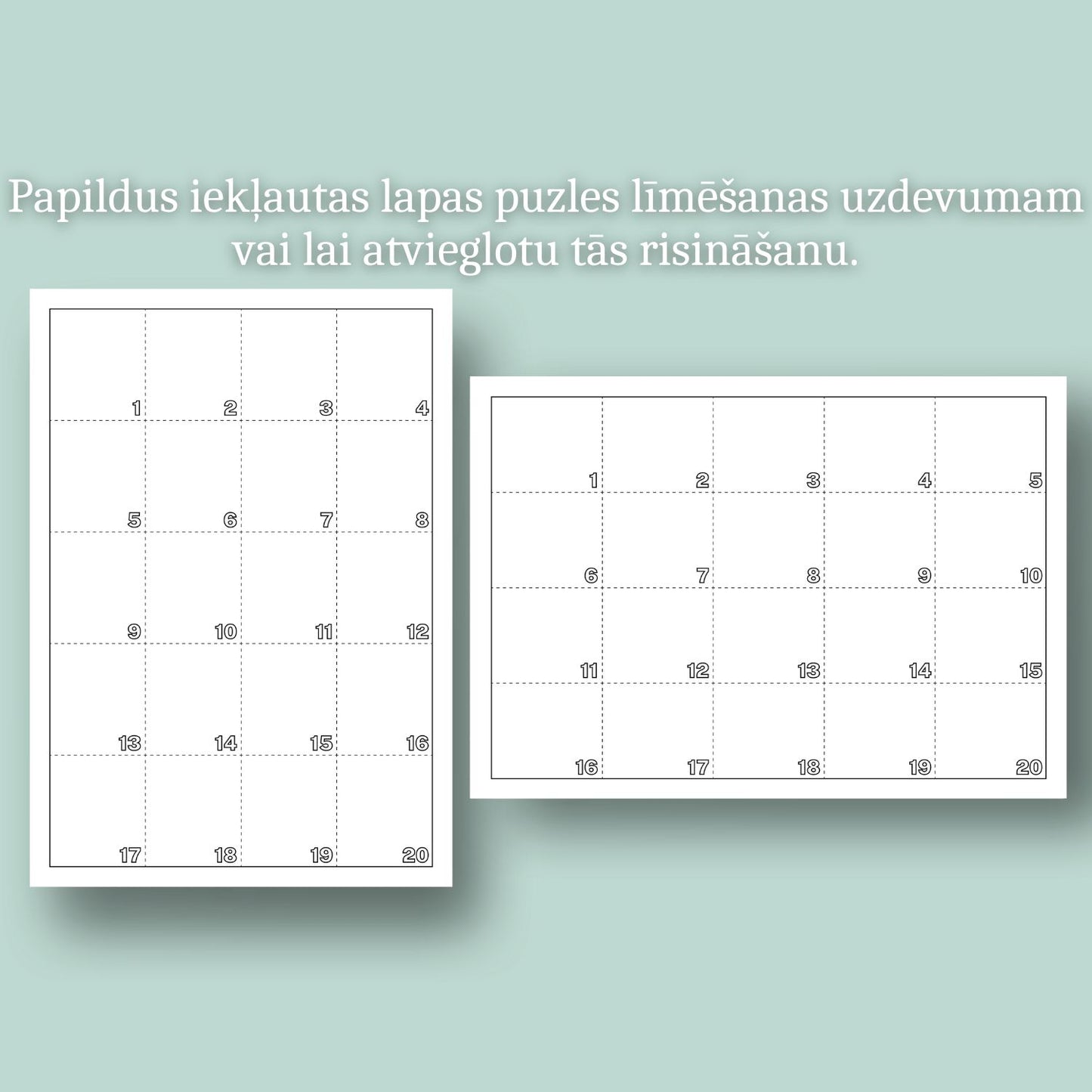 Dzīvnieku puzles - 1-20 (10 puzles)