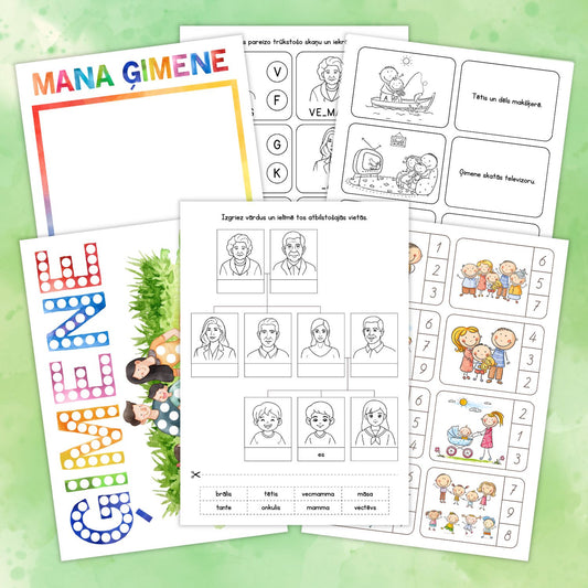 Ģimenes darba lapas baltaita darba lapas par ģimeni