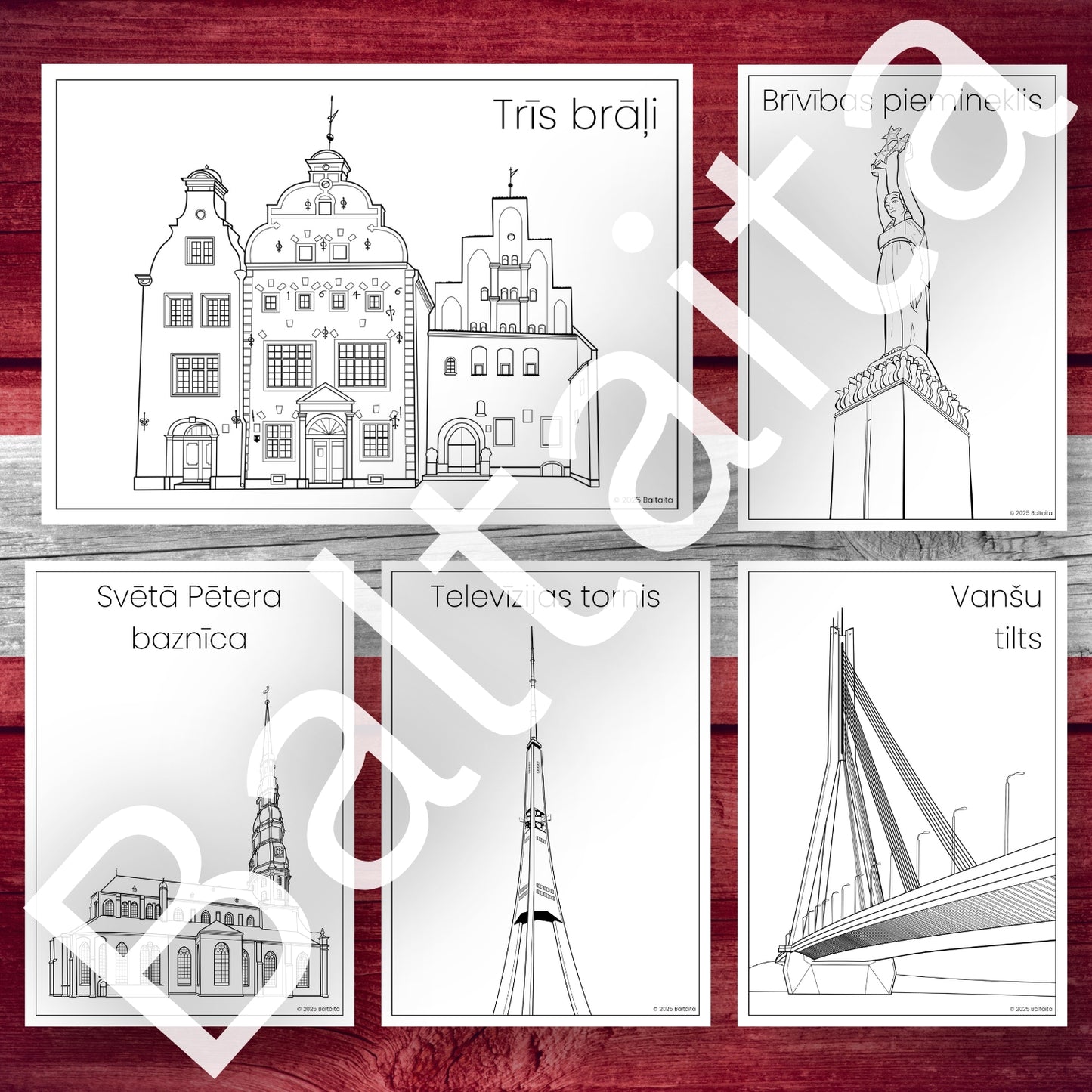 Iepazīsti Latviju - krāsojamās lapas