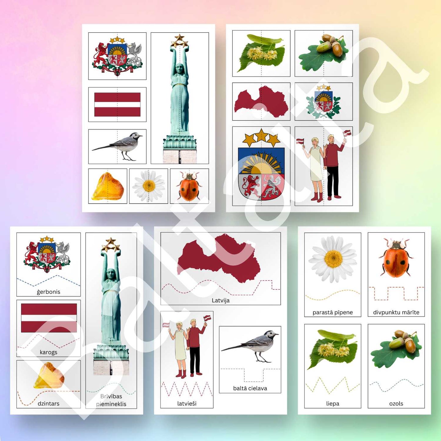 Latvijas attēlu puzles griešanas treniņš loģika baltaita