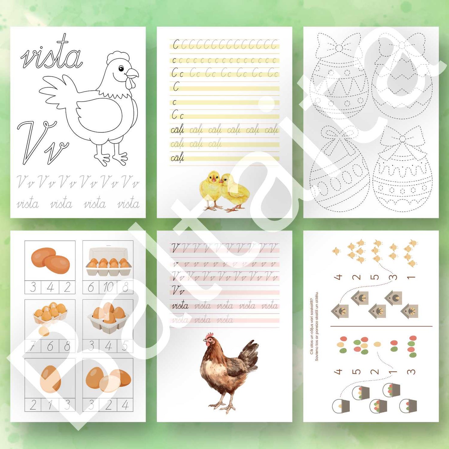 Lieldienu uzdevumi darba lapas Lieldienas rakstīšana savienošana skaitīšana