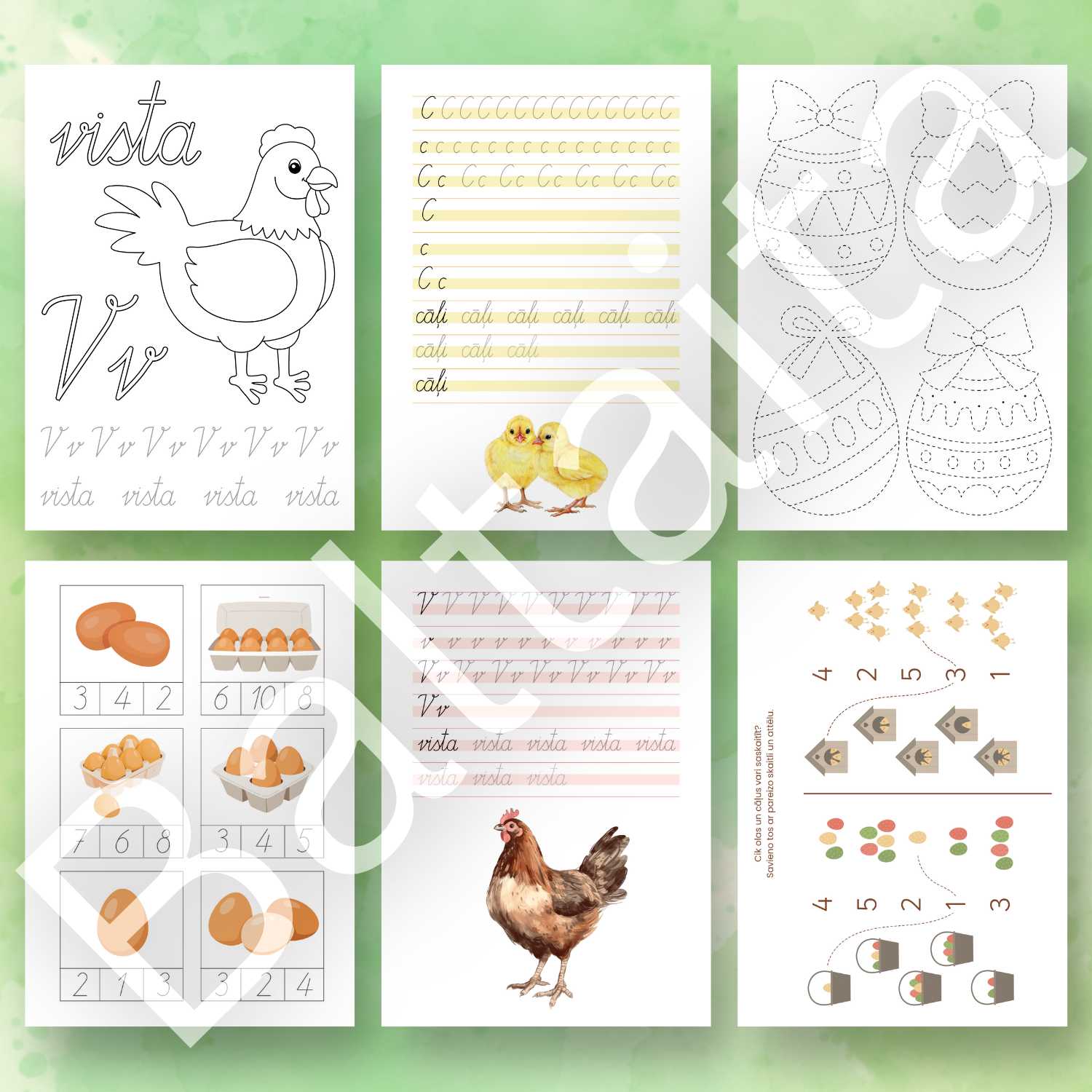 Lieldienu uzdevumi darba lapas Lieldienas rakstīšana savienošana skaitīšana