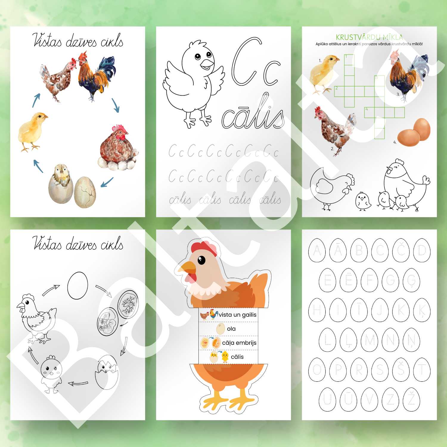 Lieldienu uzdevumi vista cālis gailis Lieldienas darba lapas baltaita.lv