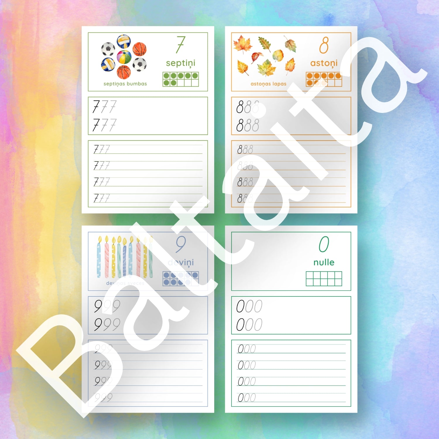 Mācāmies rakstīt ciparus baltaita mācību materiāli cipari