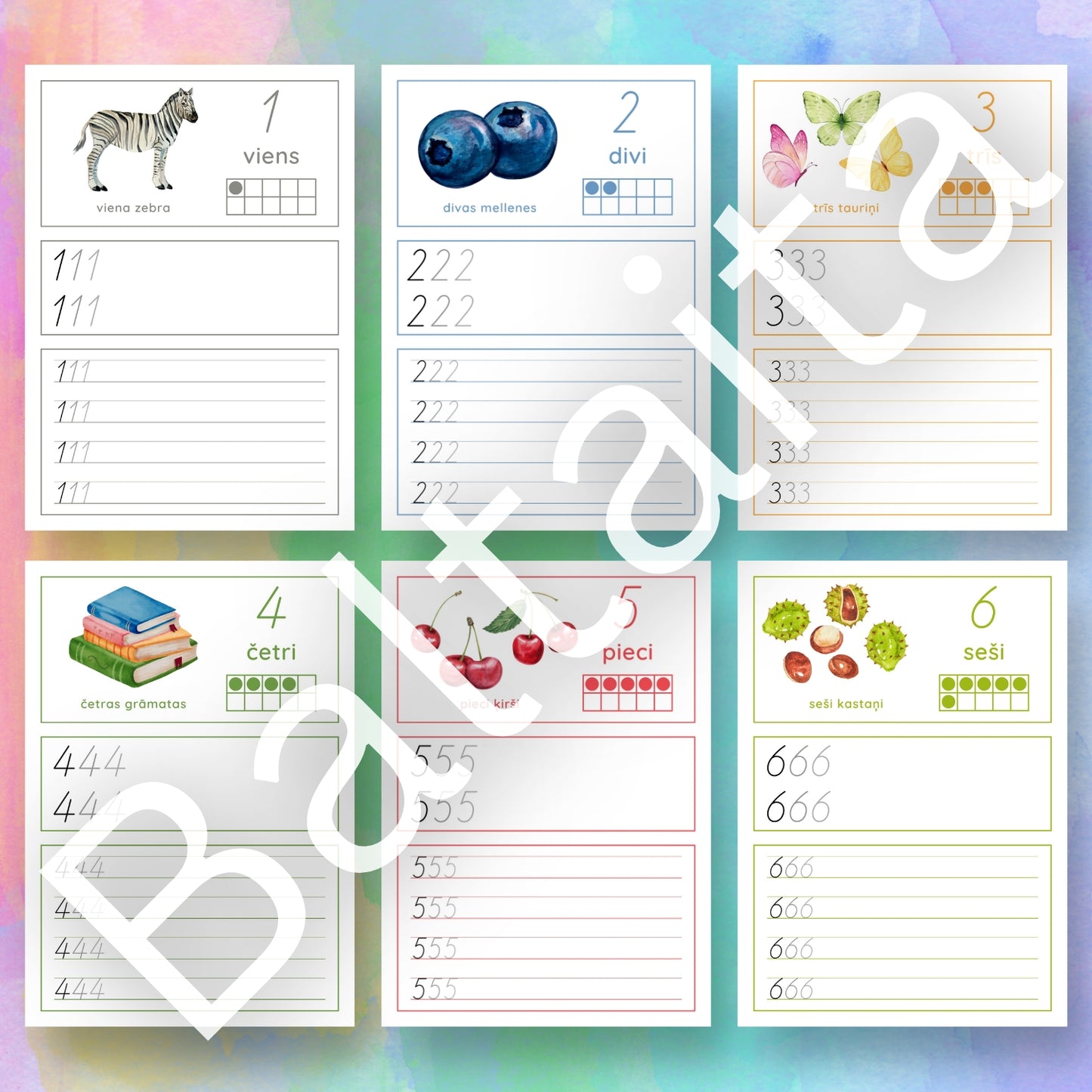 Mācāmies rakstīt ciparus ciparu mācīšanai darba lapas mācību materiāls baltaita