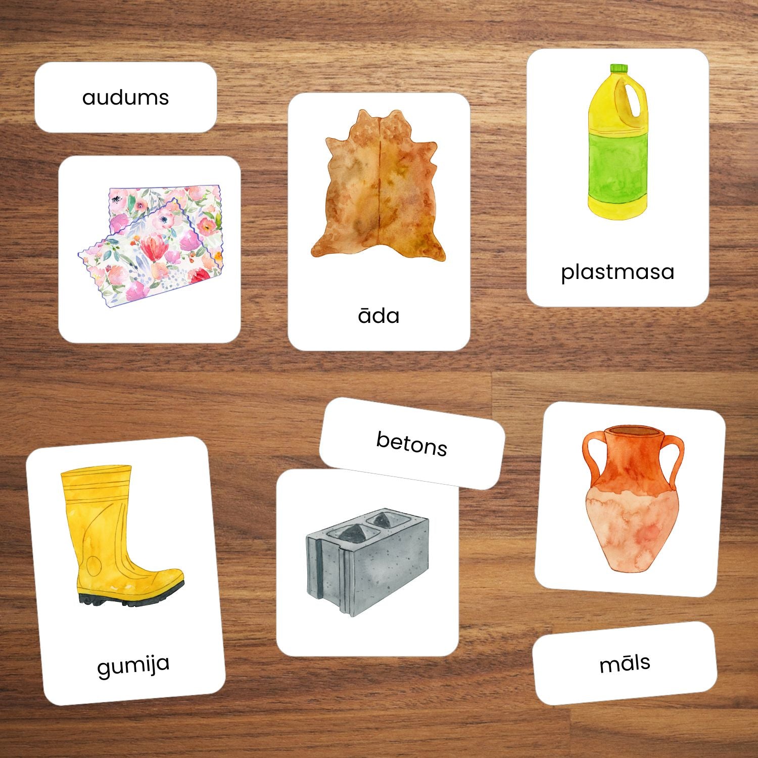 Materiāli kartītes viendaļīgas un divdaļīgas kartītes ar krāsainiem attēliem baltaita