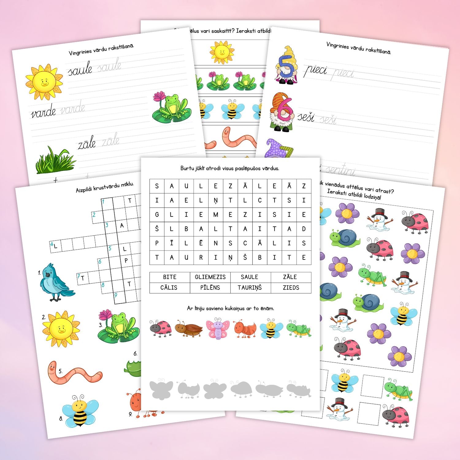 Pavasara darba lapas krāsainas