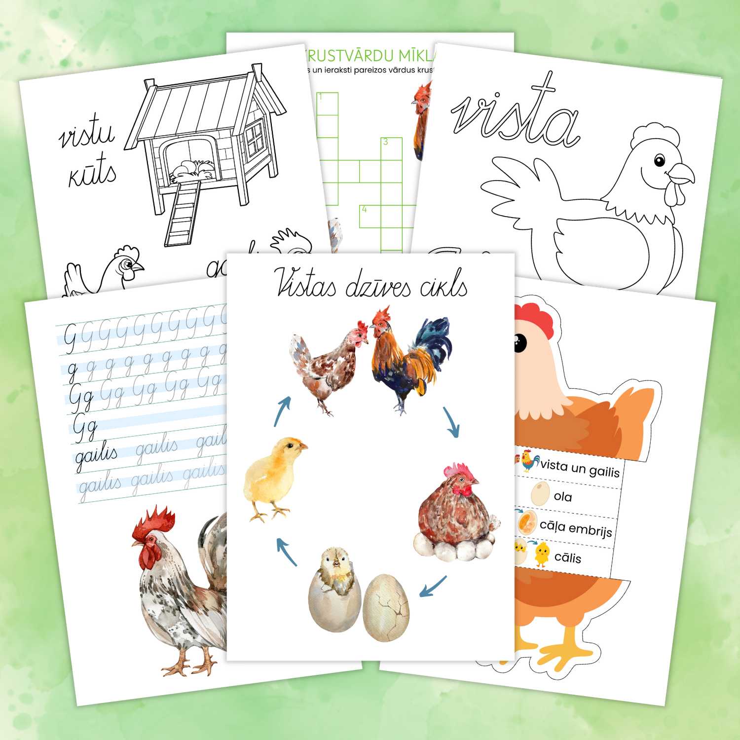 Vistas un olas - materiālu komplekts Lieldienām baltaita