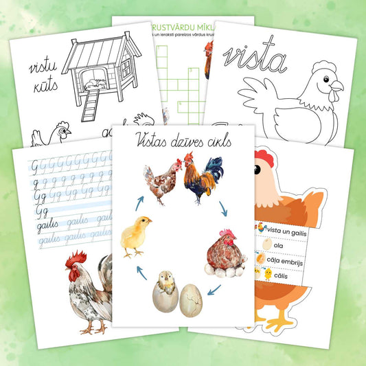 Vistas un olas - materiālu komplekts Lieldienām baltaita