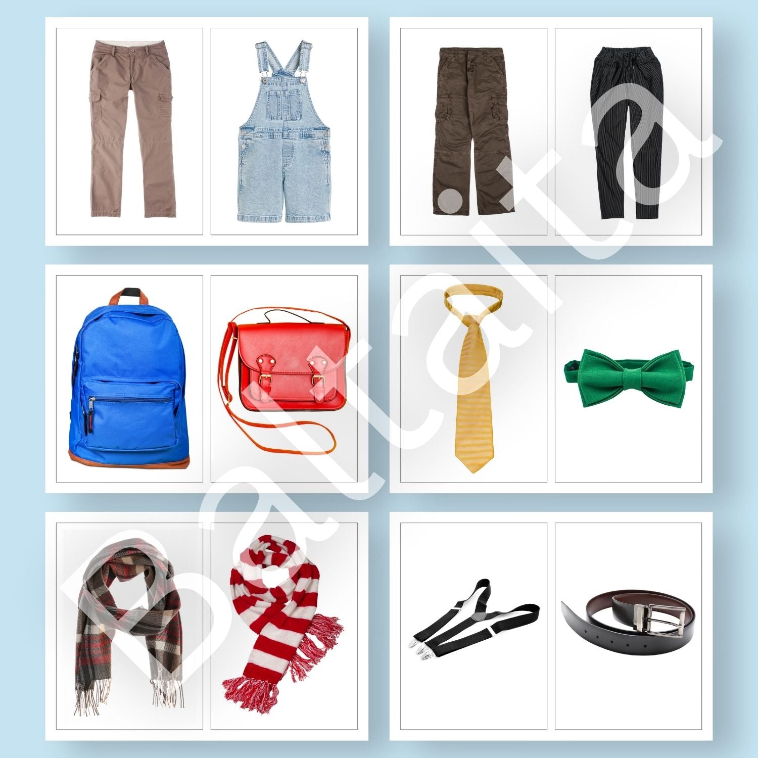 apģērbu fotogrāfijas grupēšana kaklasaite bikses siksna šalle mugursoma