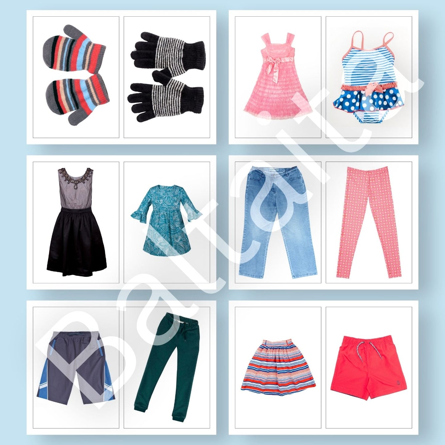 apģērbu fotogrāfijas grupēšana svārki šorti treniņbikses peldkostīms