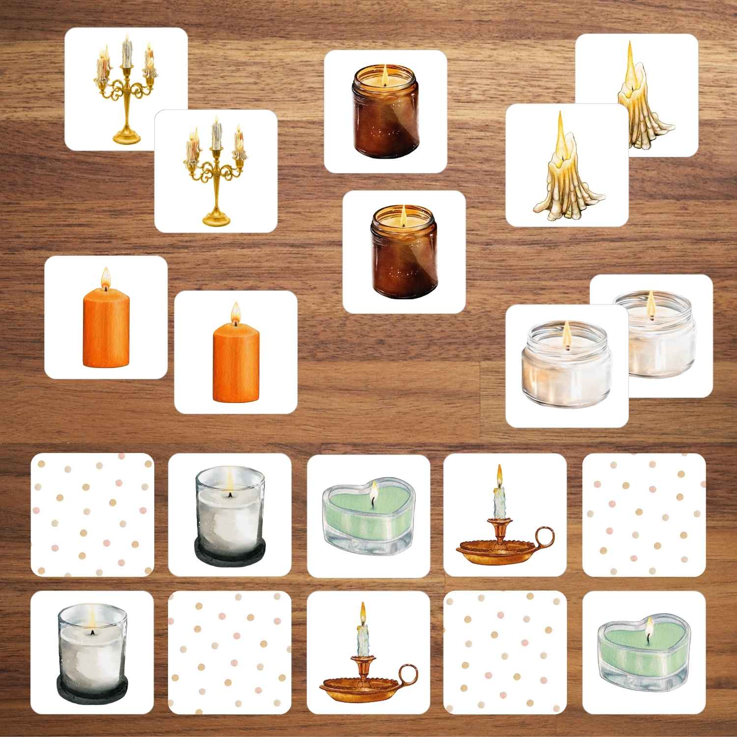 atmiņas spēle sveču diena krāsaina spēle