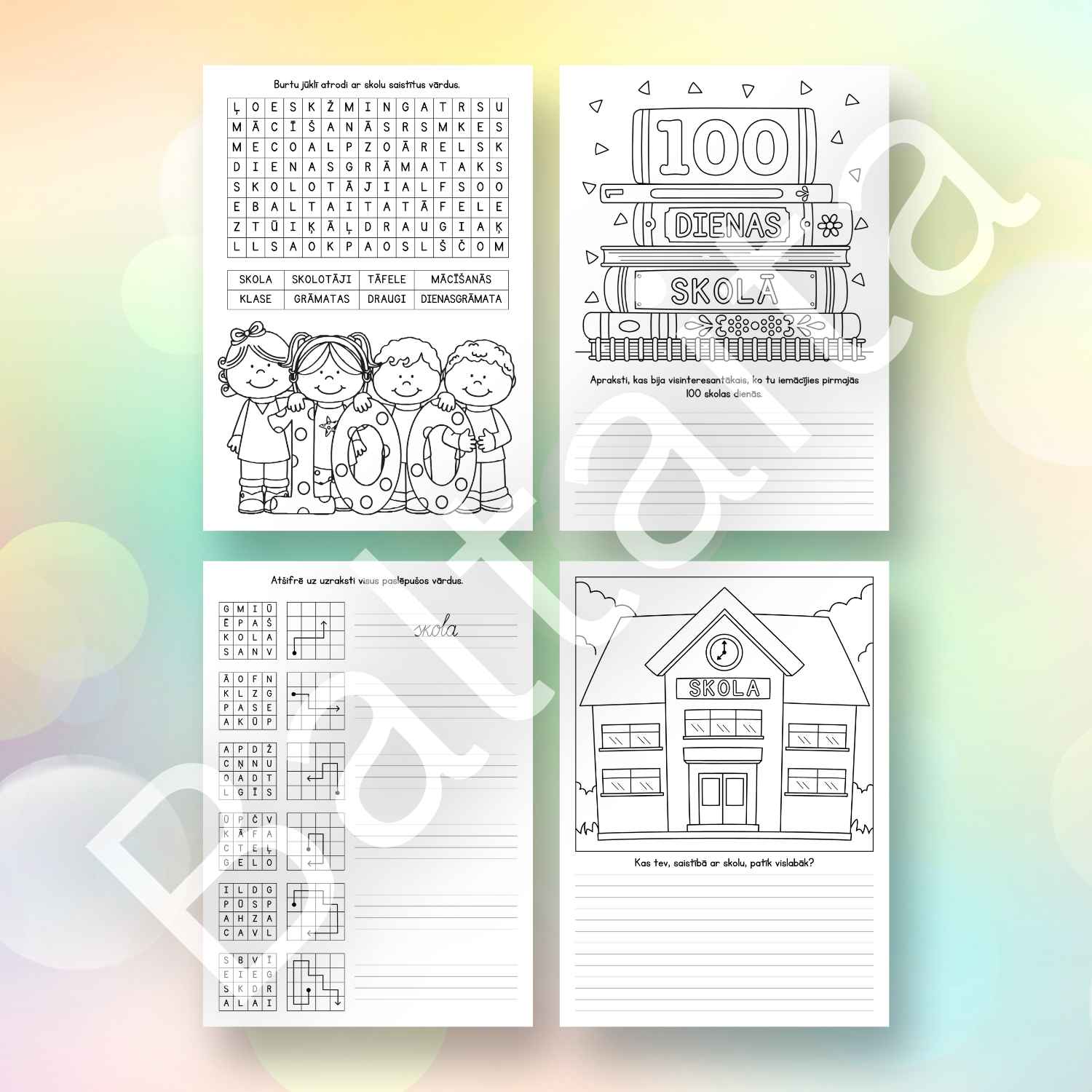 darba lapas 100 dienas skolā pirmās 100 dienas skolā