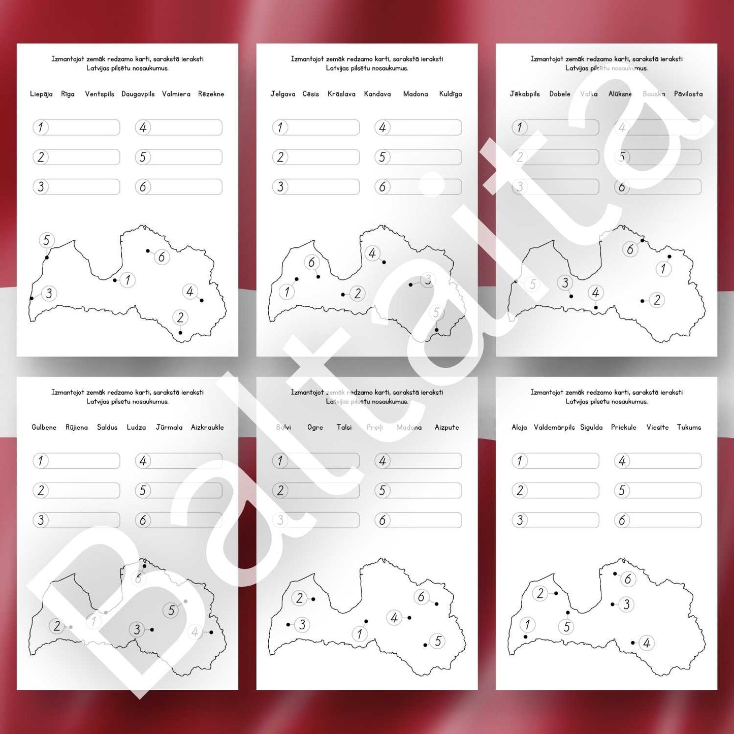 darba lapas par Latvijas pilsētām atrodi pilsētas kartē baltaita