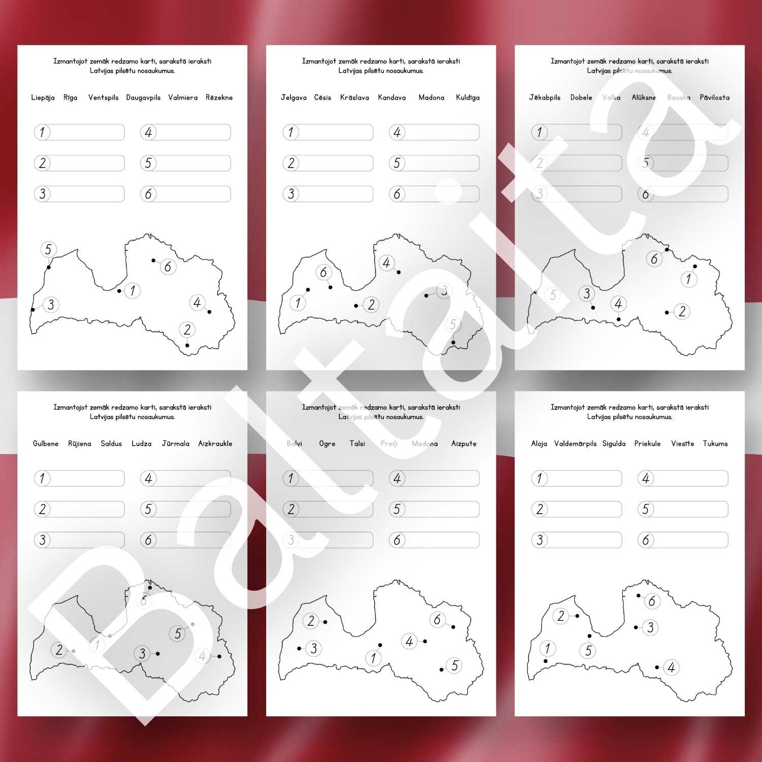 darba lapas par Latvijas pilsētām atrodi pilsētas kartē baltaita