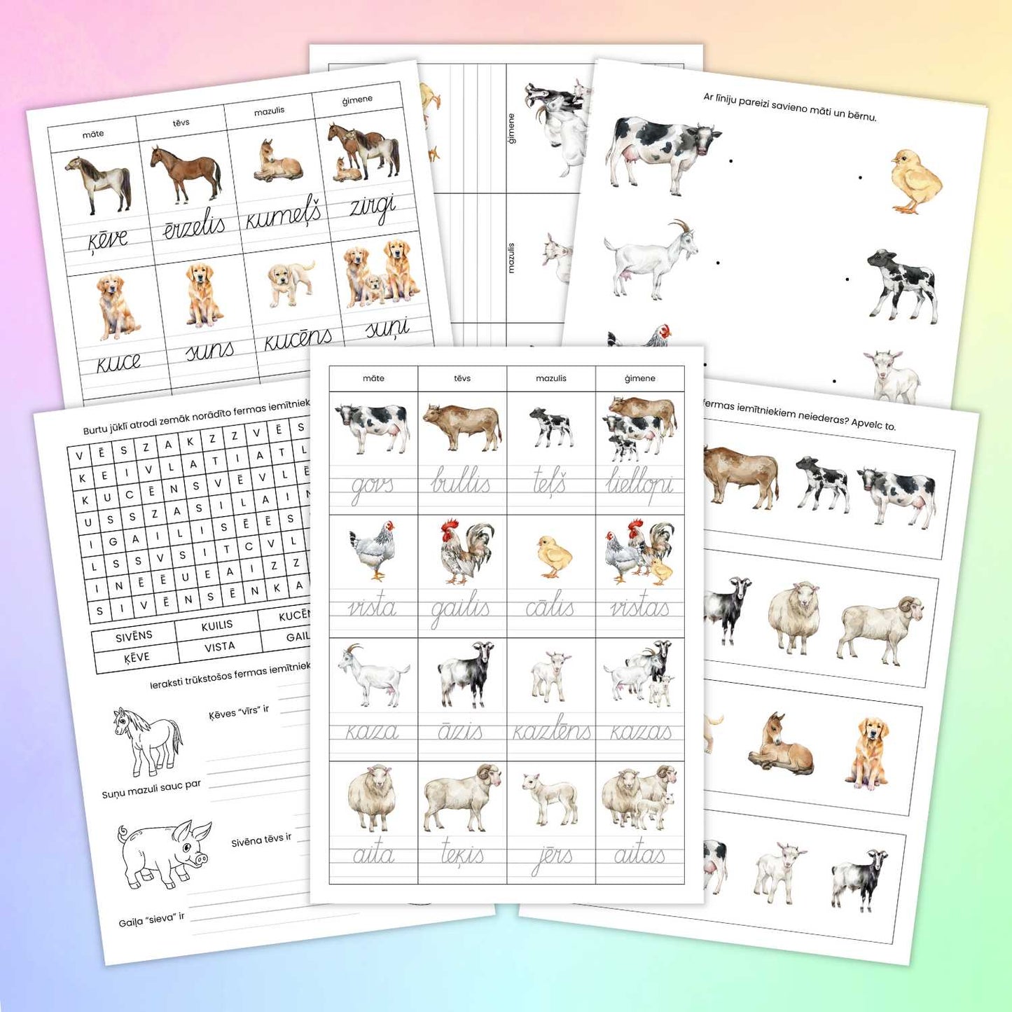 fermas iemītnieki darba lapas uzdevumi rakstīšanai