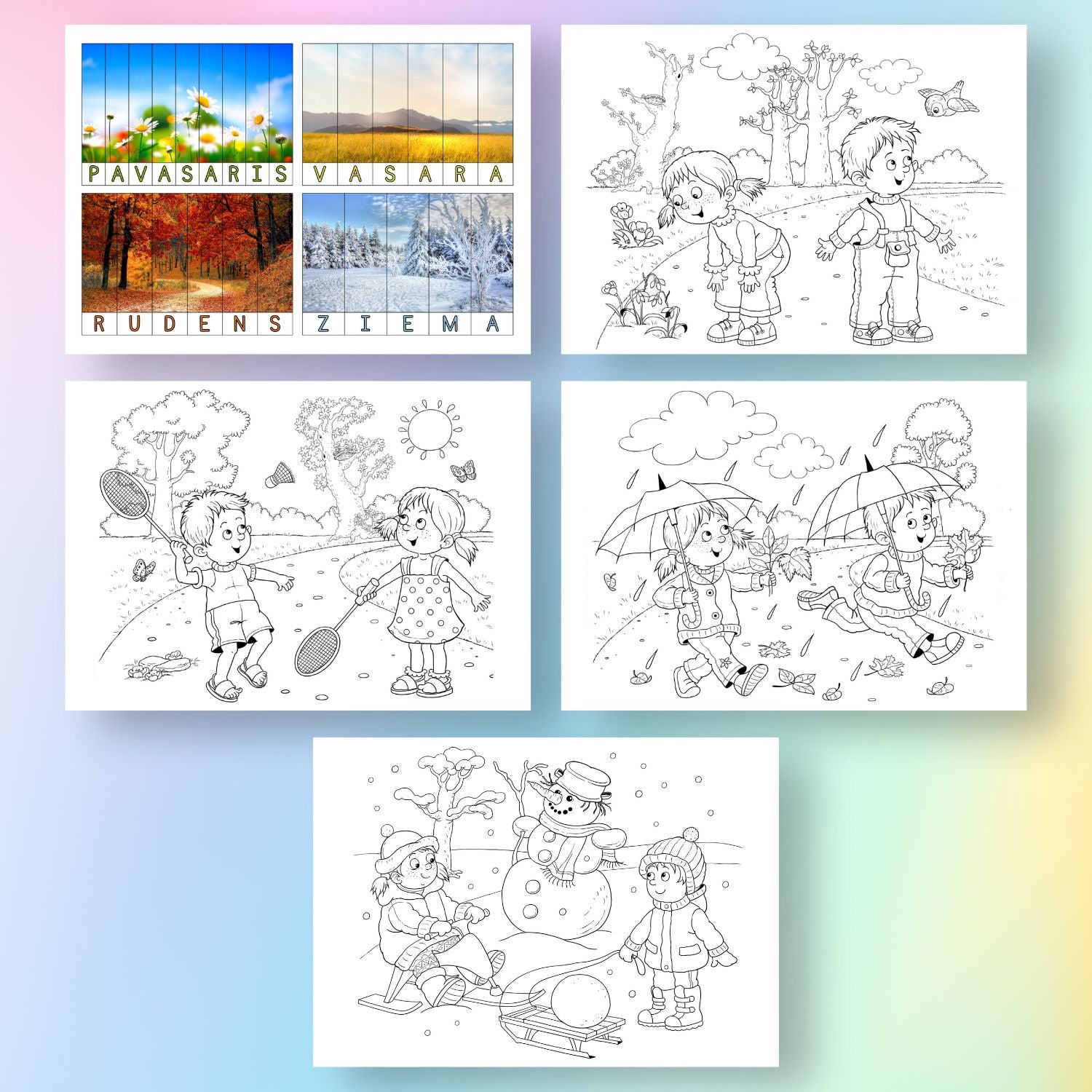 gadalaiki darba lapas mācību materiāls