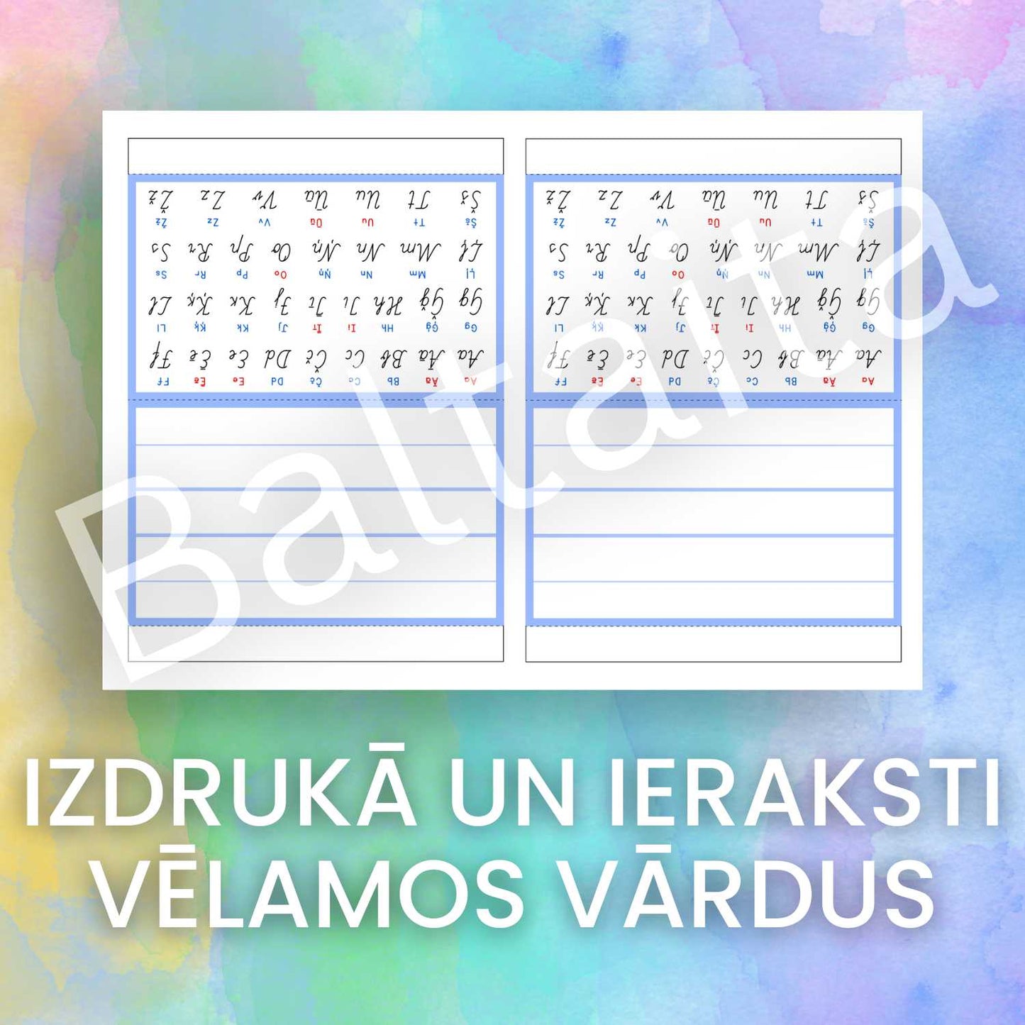 Galda kartes - alfabēts