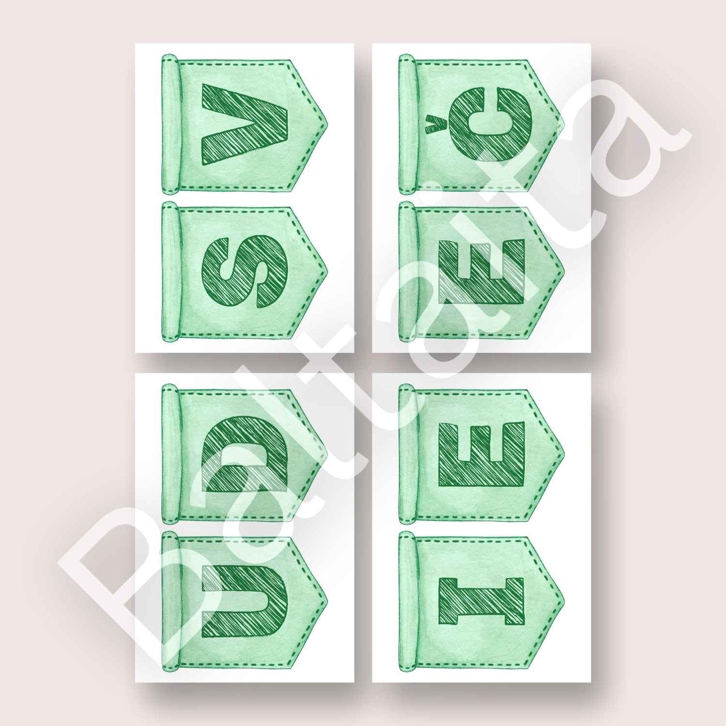 karodziņi sveču dienai zaļā krāsā