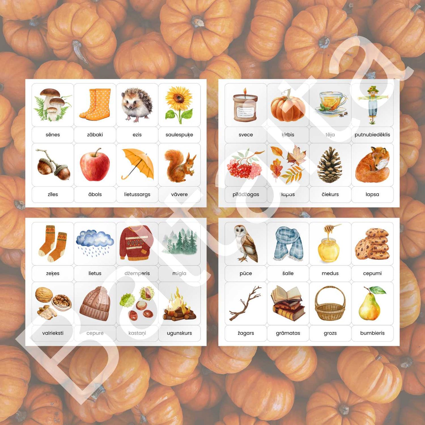 Rudens - rādāmās kartītes