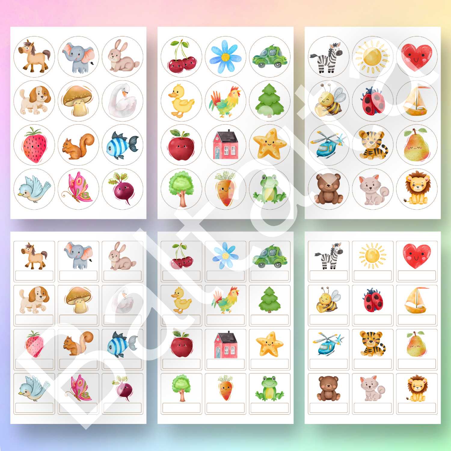 krāsaini attēli bērnu mantām baltaita