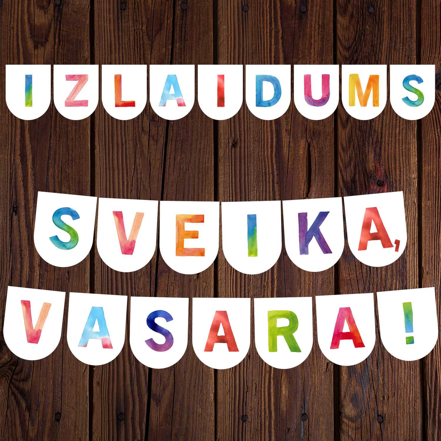 krāsaini karodziņi izlaidums sveika vasara dekors klasei mācību telpai