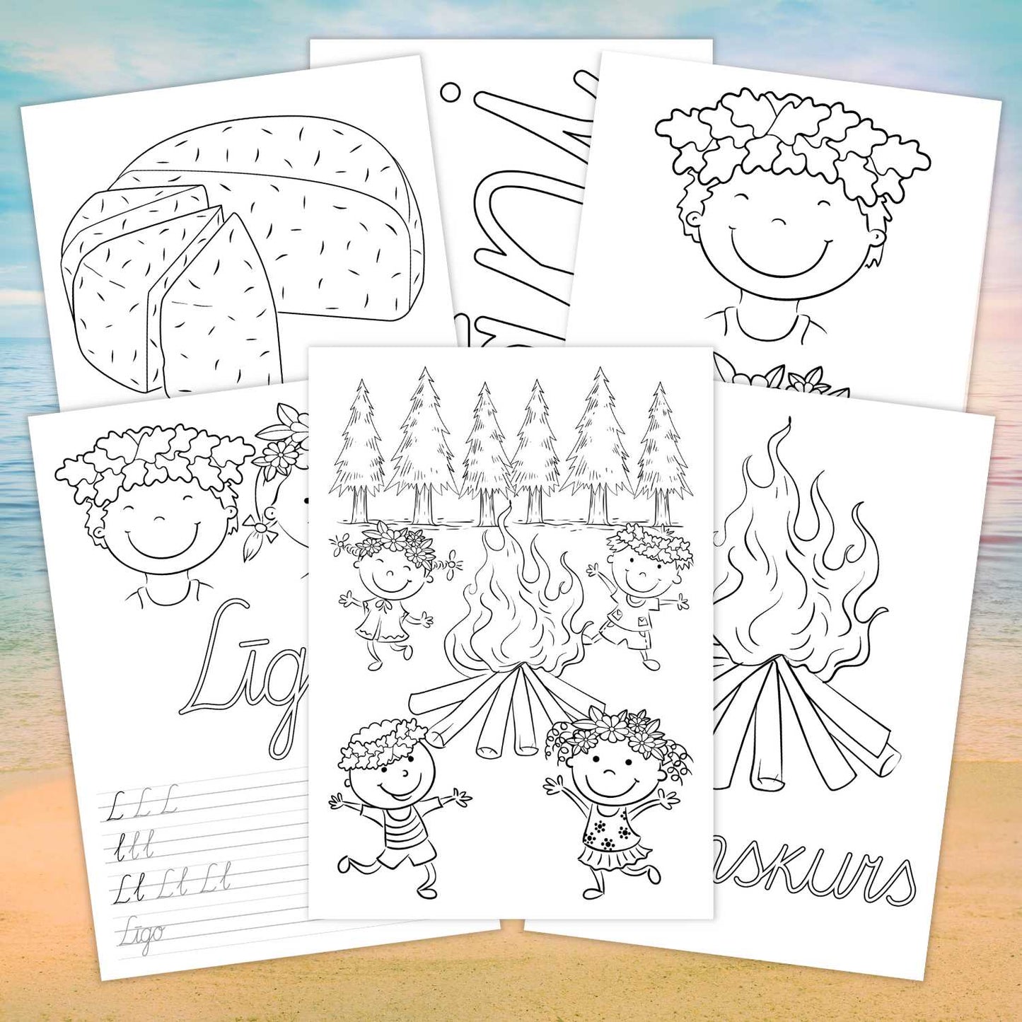 krāsojamās lapas vasaras saulgrieži rakstītie burti