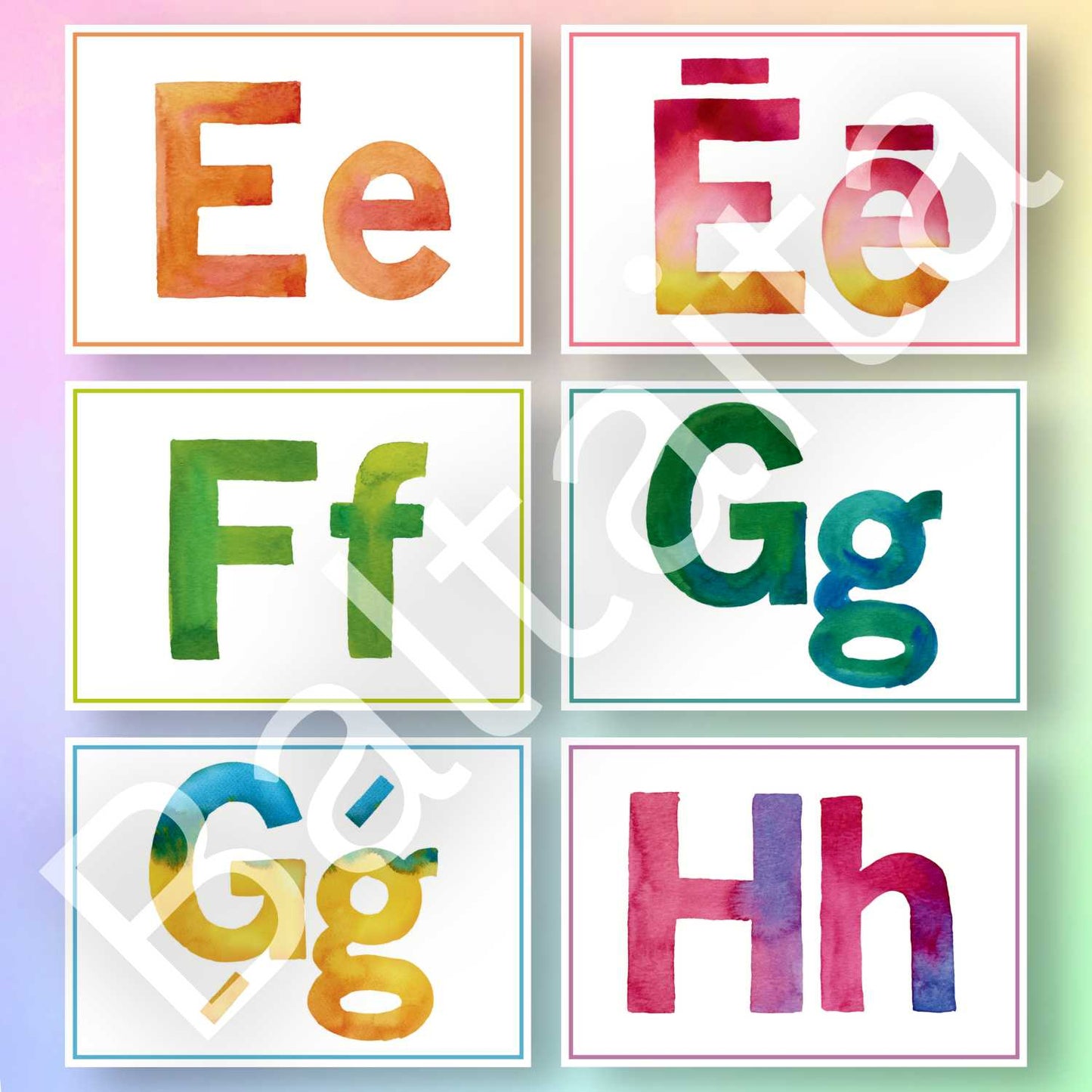 latviešu burti krāsaini plakāti