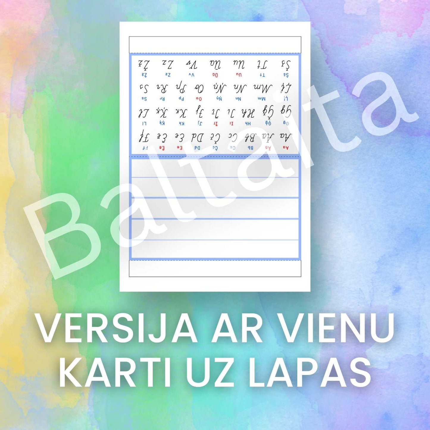 Galda kartes - alfabēts