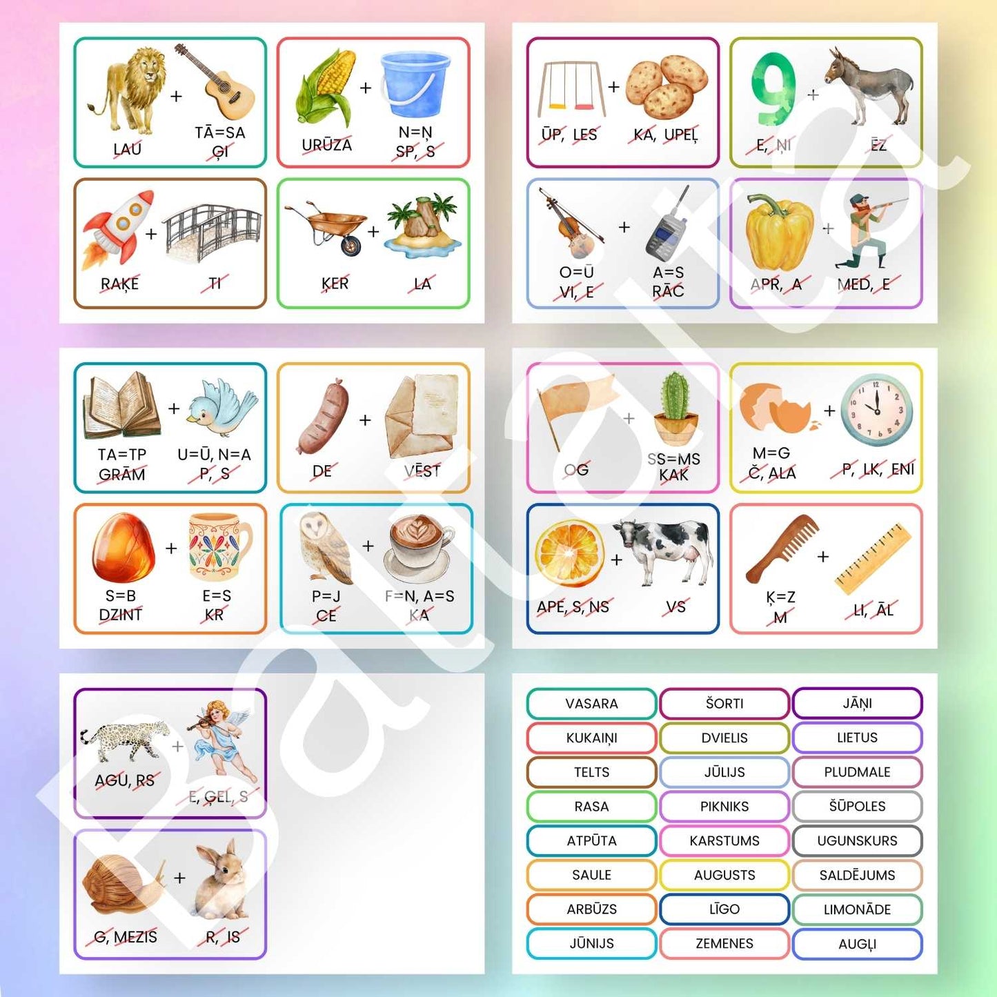 loģikas spēle par vasaru rēbuss dažādi vārdi