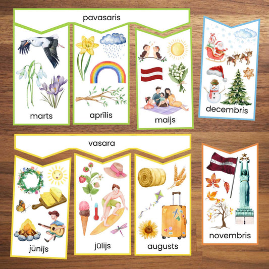 mēnešu un gadalaiku spēle baltaita krāsaina spēle mēneši un gadalaiki