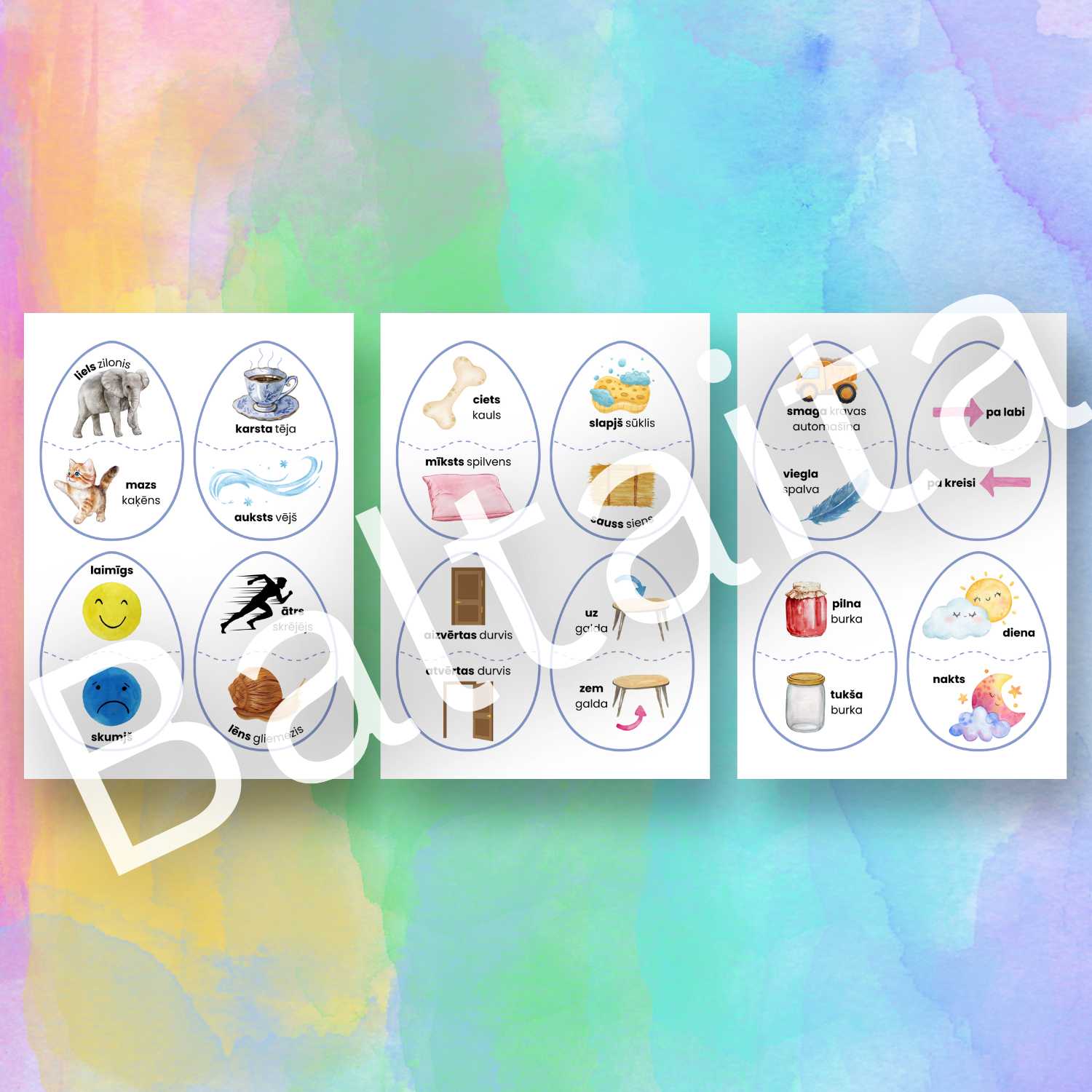 olas antonīmu spēle Lieldienu spēle par antonīmiem baltaita.lv