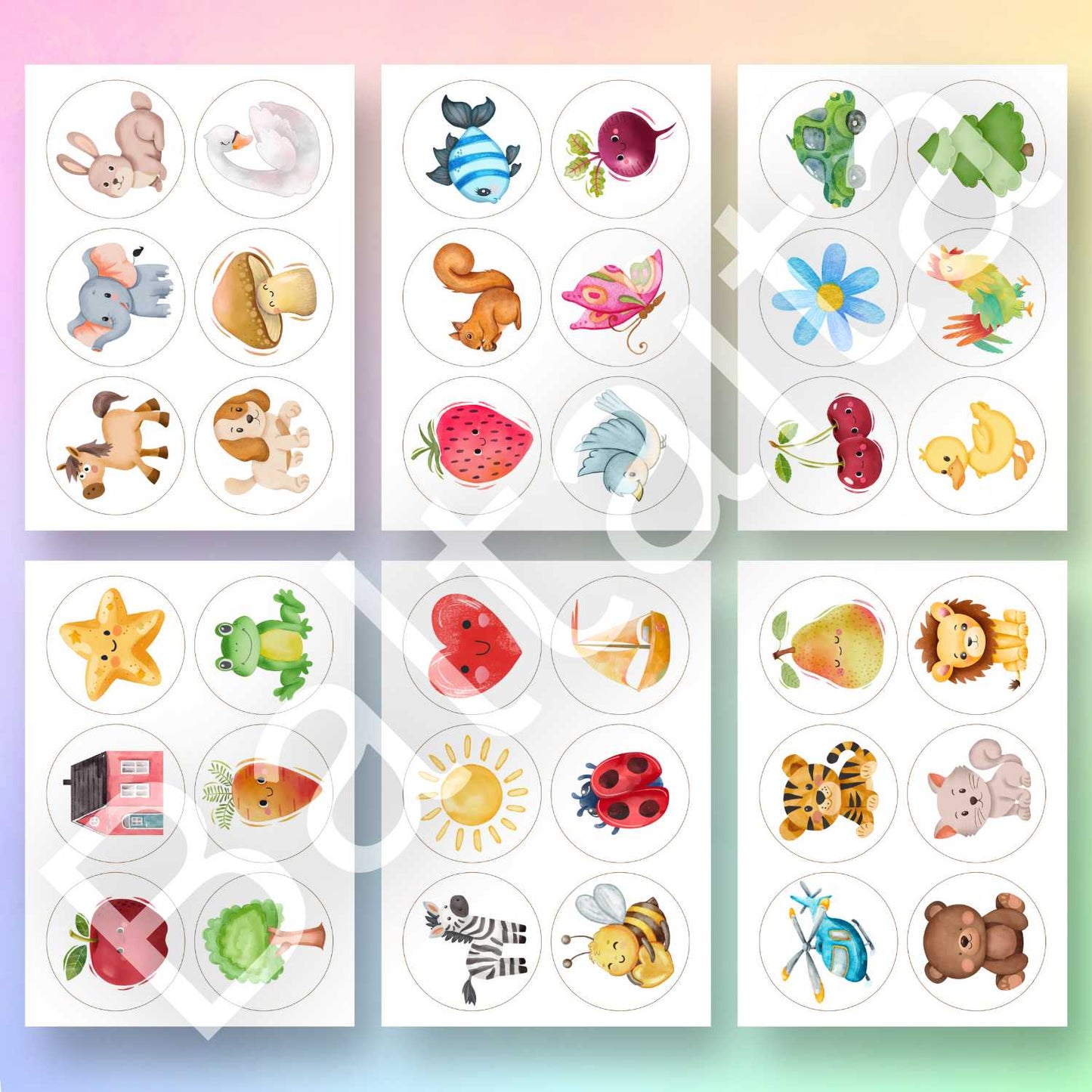 piktogrammas krāsaini attēli bērnu skapīšiem