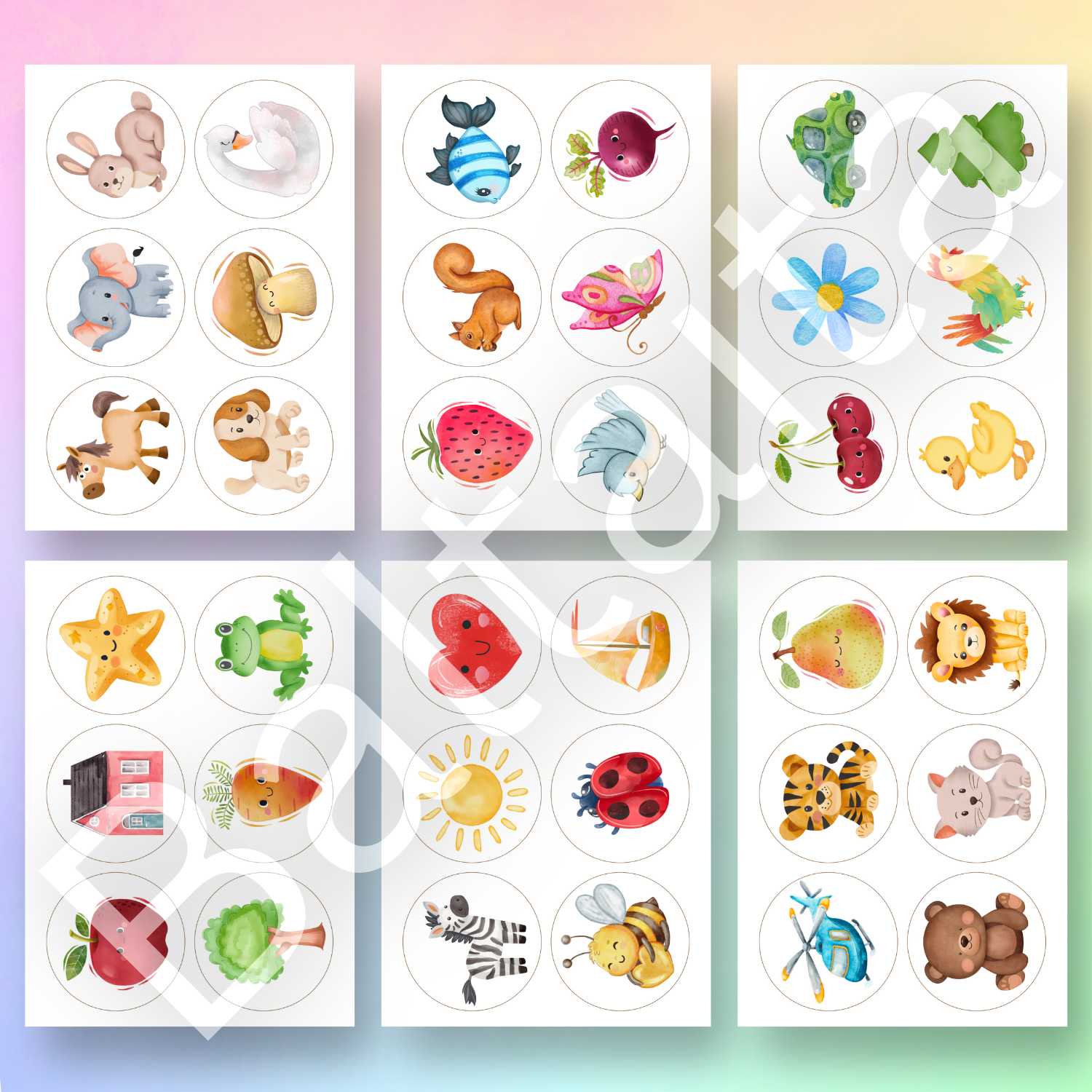 piktogrammas krāsaini attēli bērnu skapīšiem