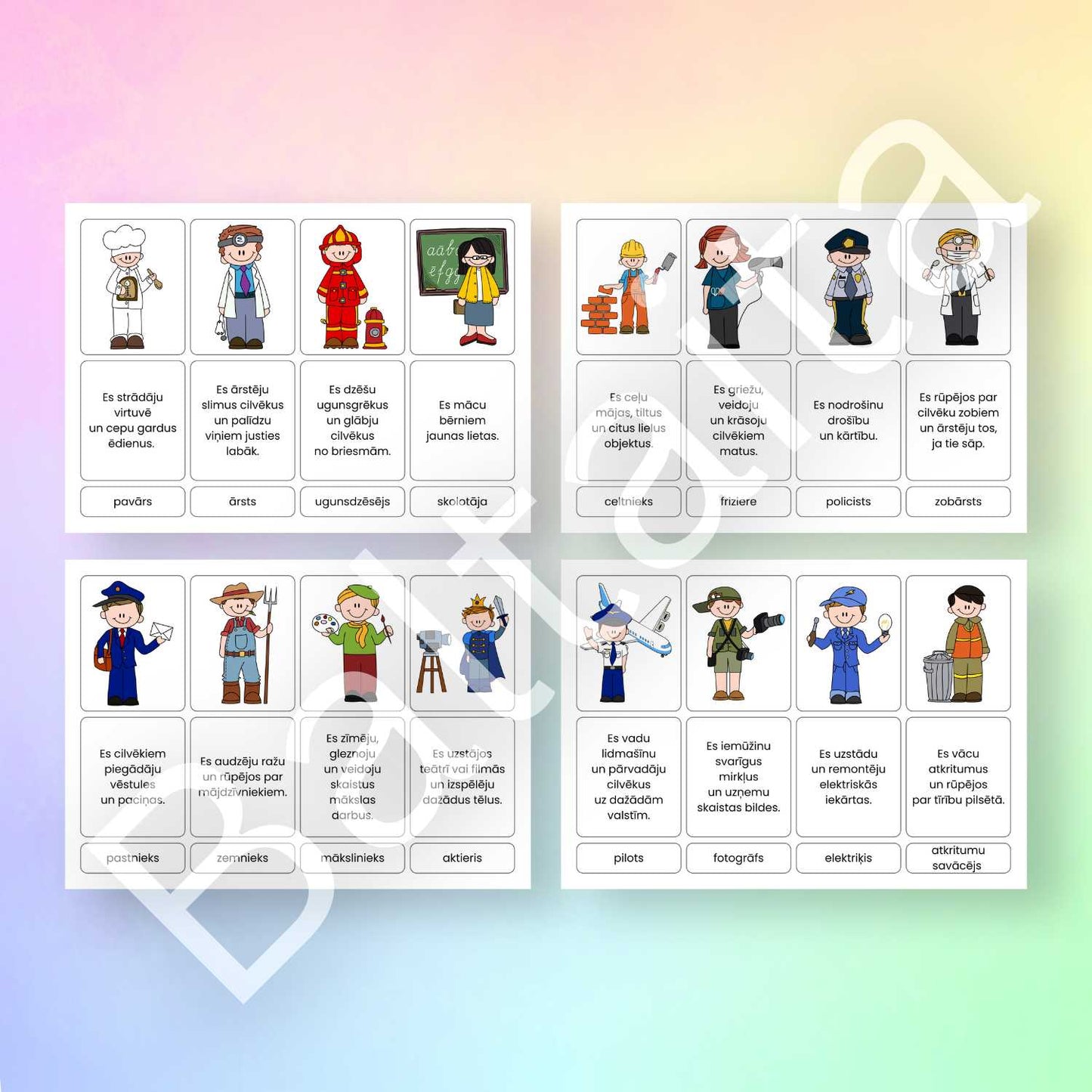 profesijas apraksti spēlēm skaidrošanas meklēšanas spēles par profesijām baltaita