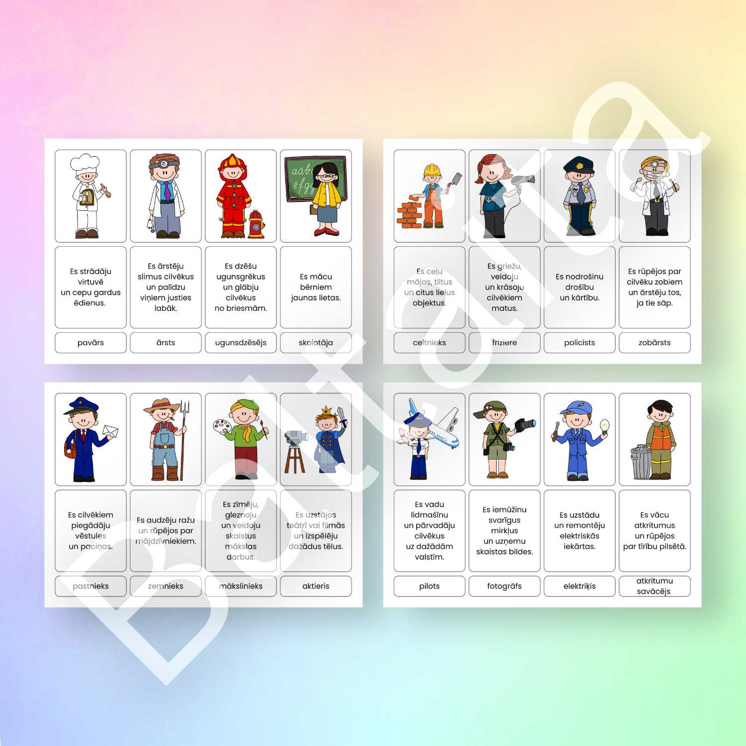 profesijas apraksti spēlēm skaidrošanas meklēšanas spēles par profesijām baltaita