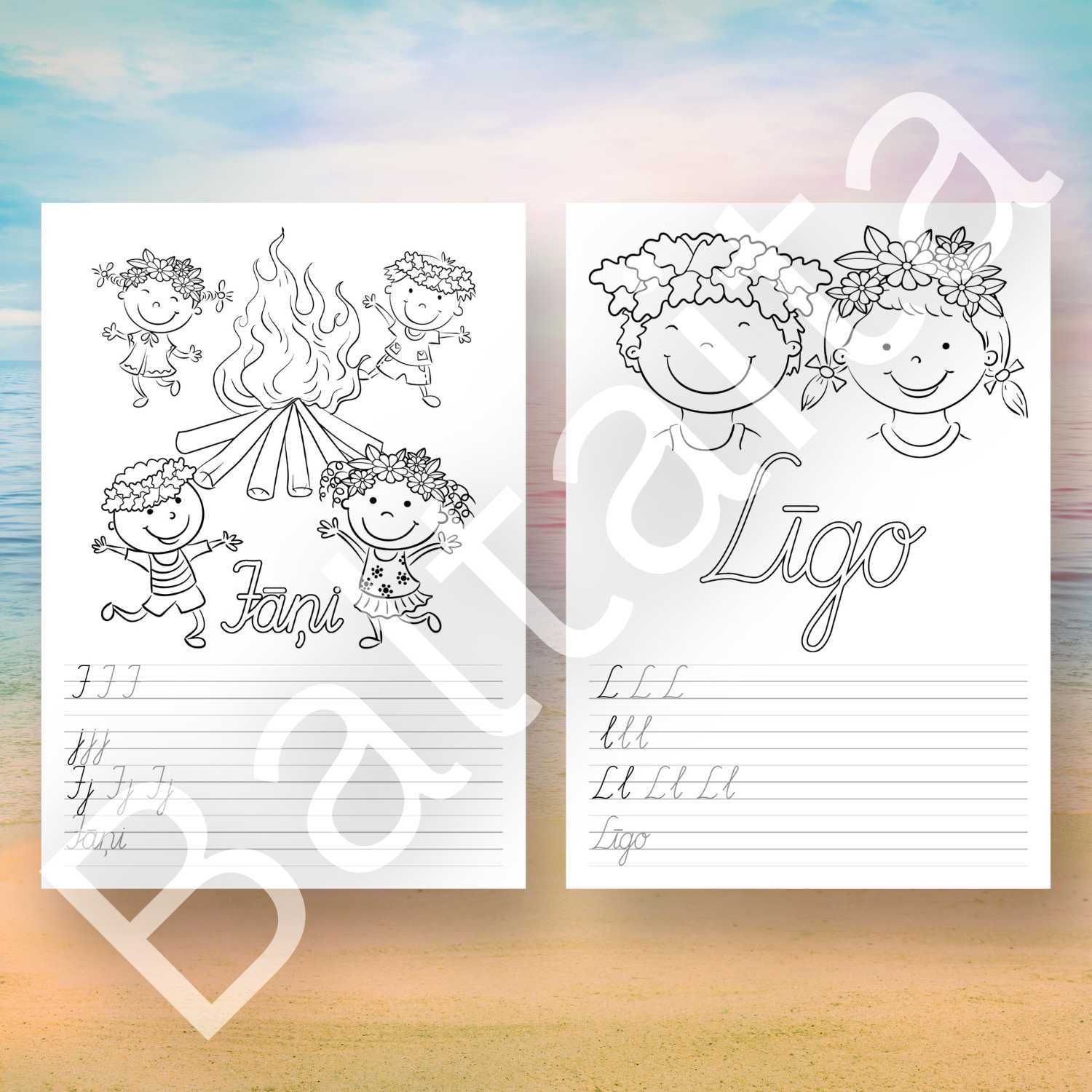 rakstīšanai līgo jāņi krāsojamās lapas vasaras saulgrieži baltaita