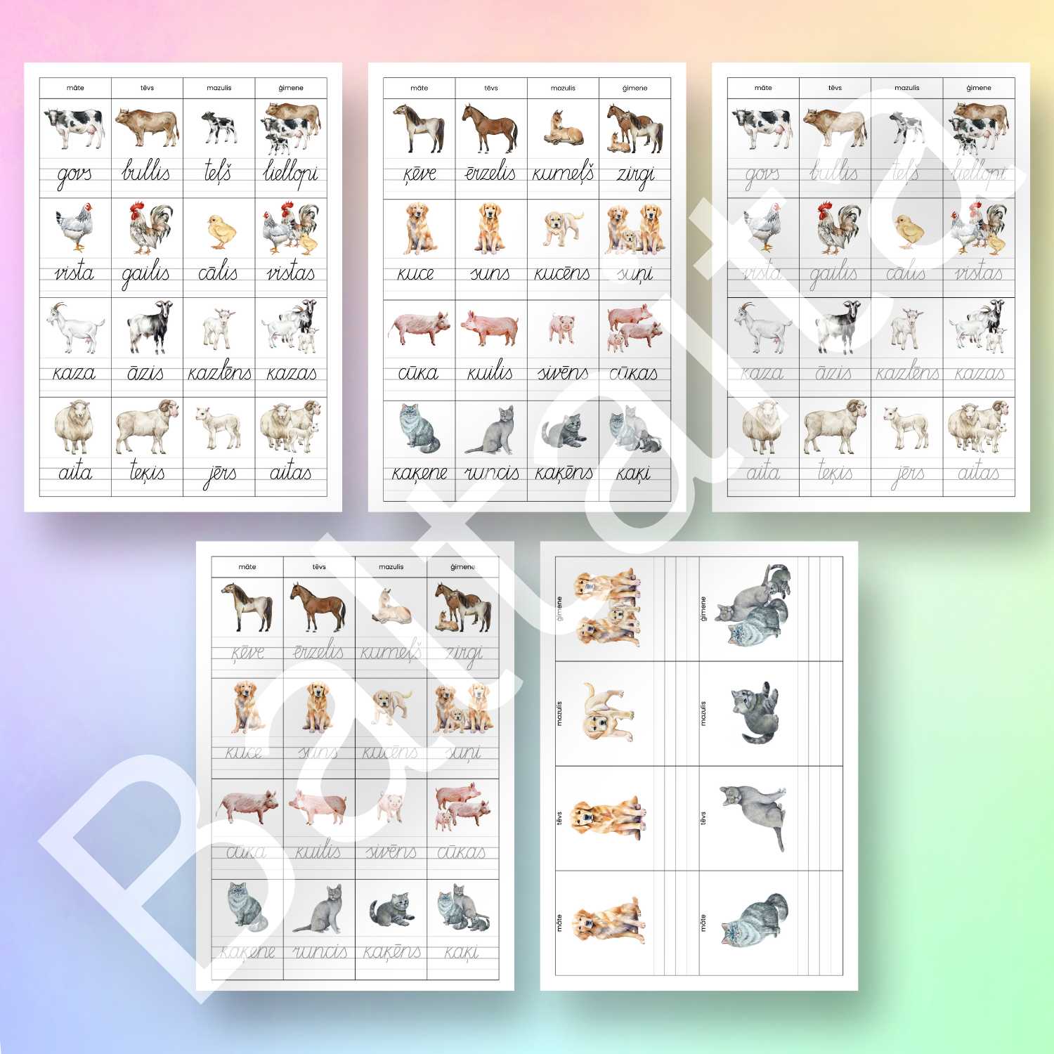 rakstīšanas uzdevumi darba lapas fermas dzīvnieki fermas iemītnieki