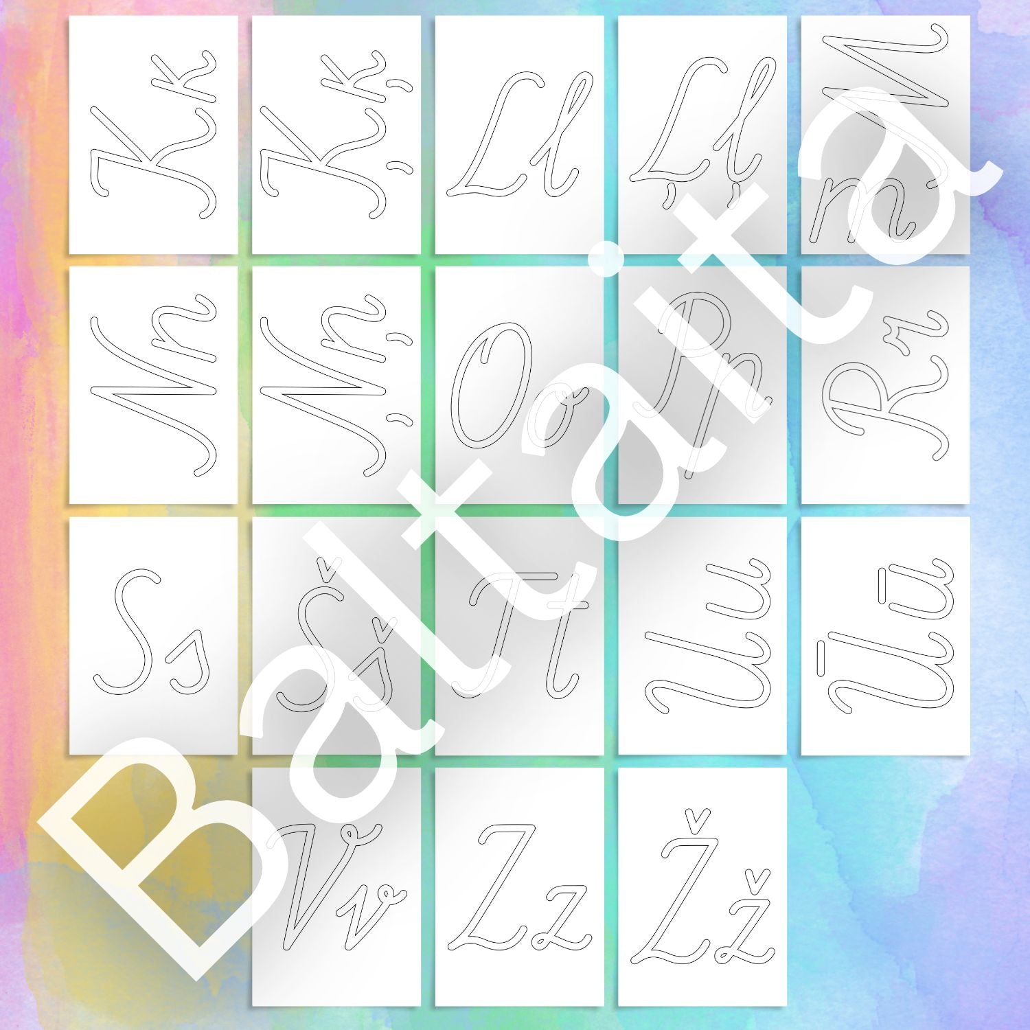 rakstītie burti klases dekors telpas dekors baltaita